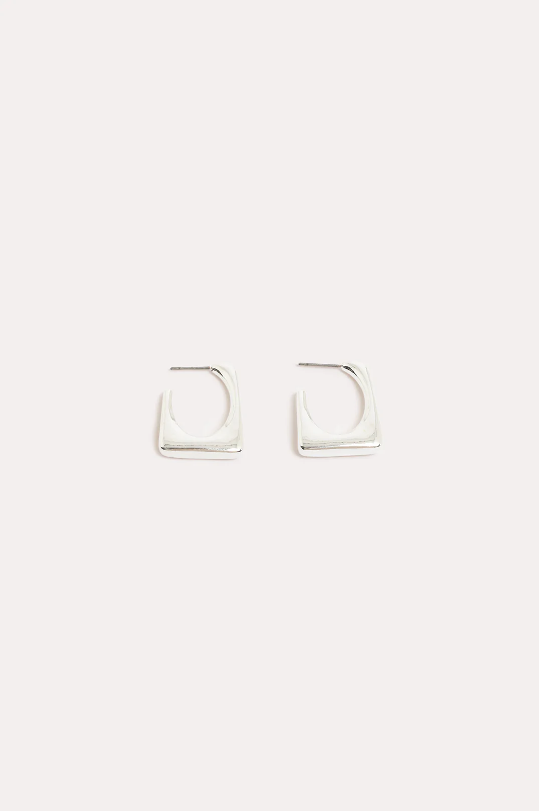 Square Edge Mini Metal Hoops (Silver) - Image 2