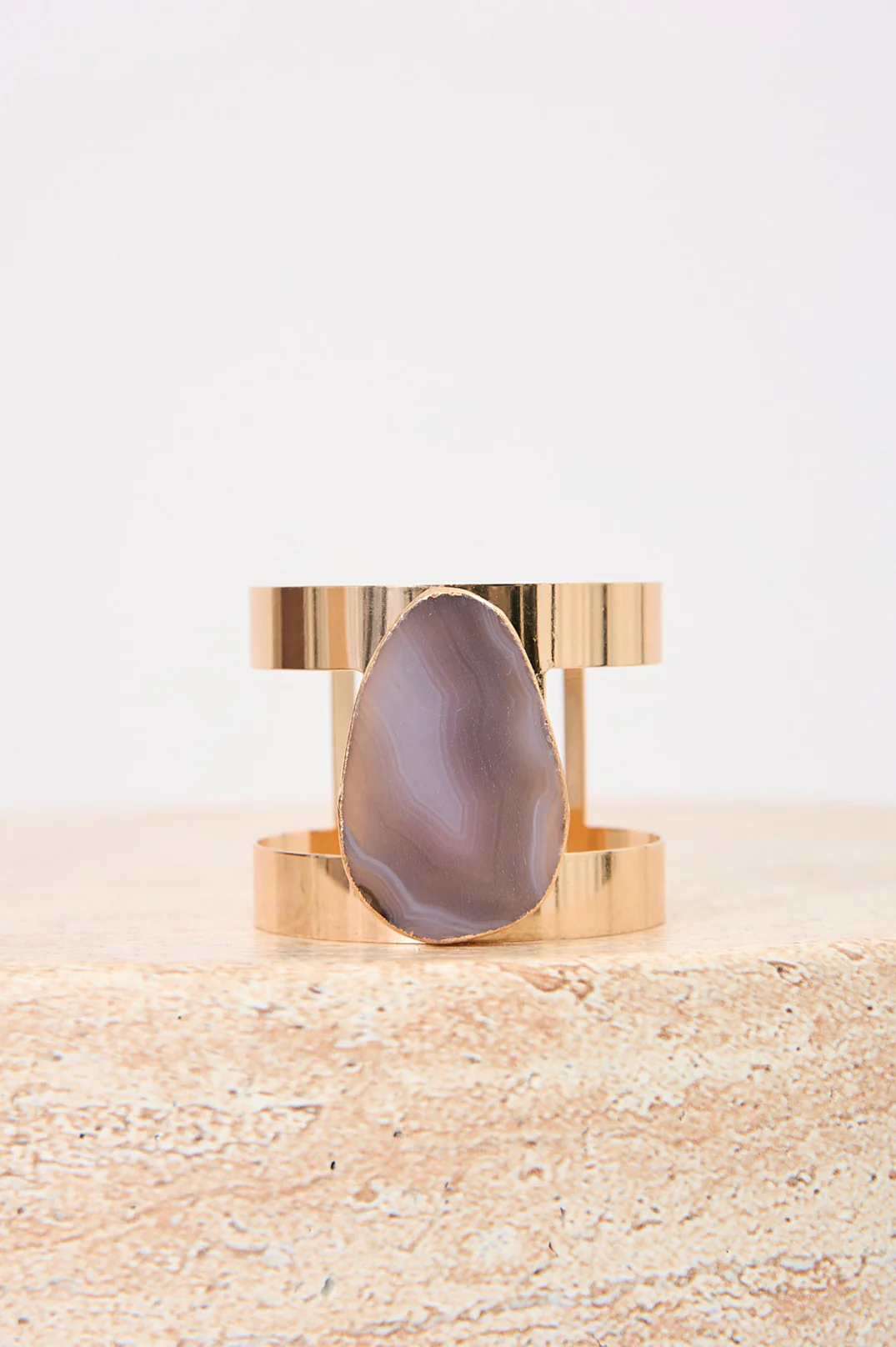 Statement Agate Cuff (Black)