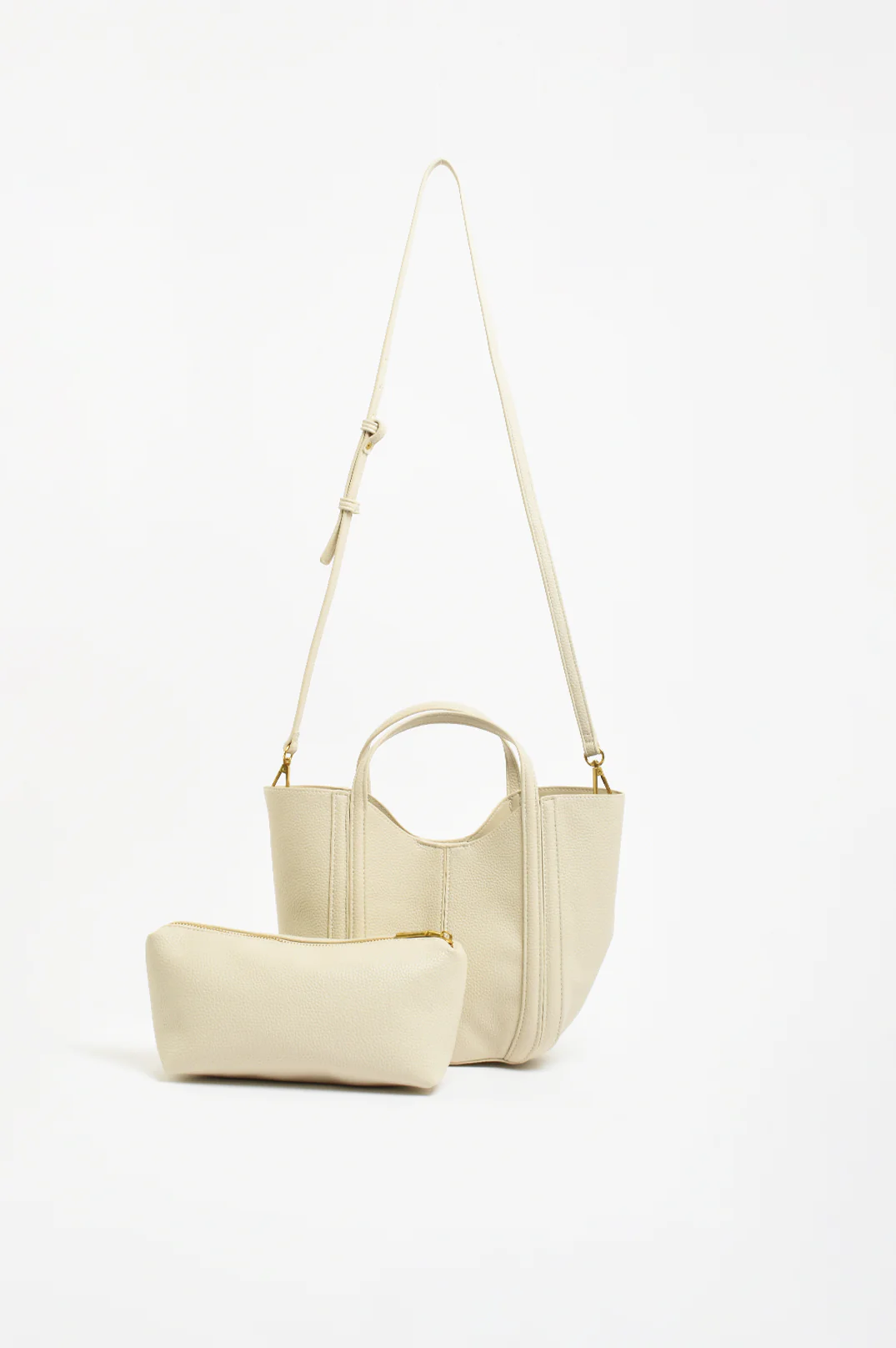 Stitch Curved Small Bag (Cream) - Image 3
