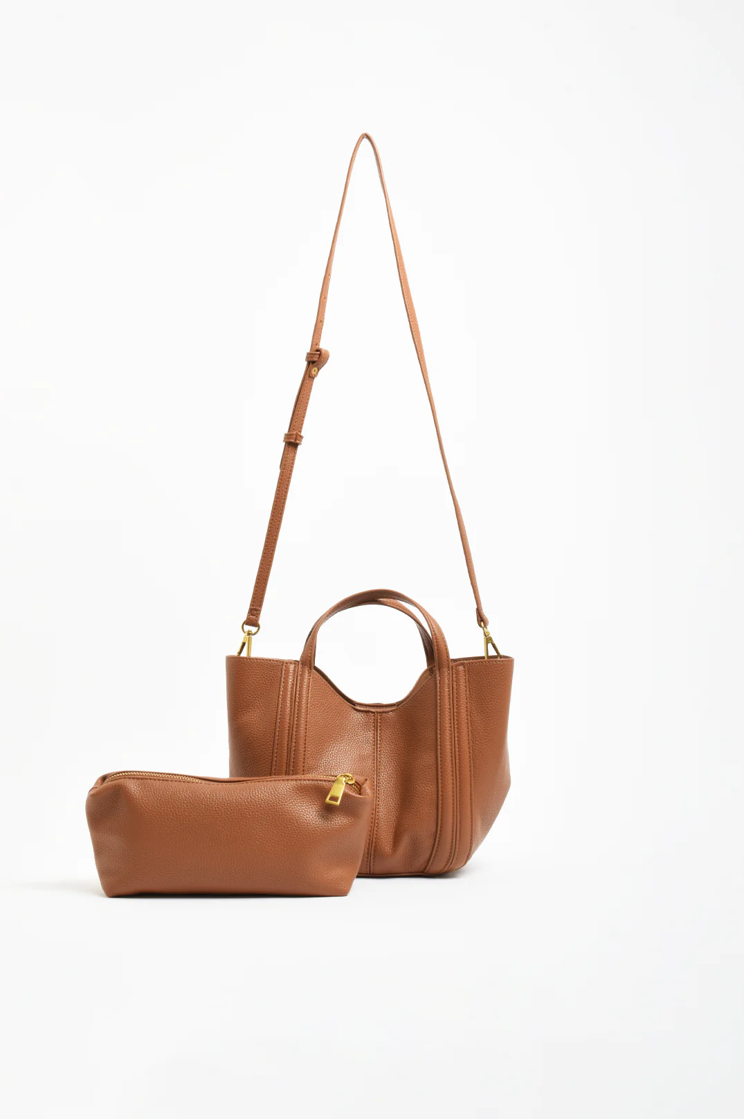 Stitch Curved Small Bag (Tan) - Image 3
