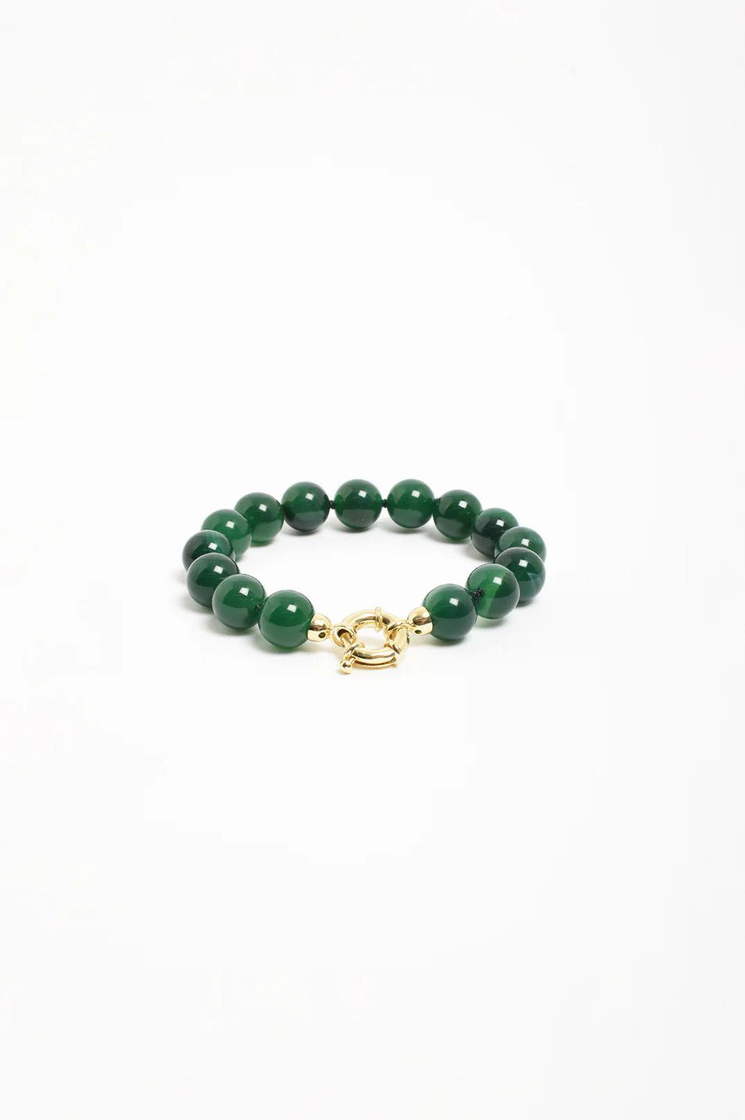 Stone Ball Bead Bracelet (Green/Gold) - Image 3