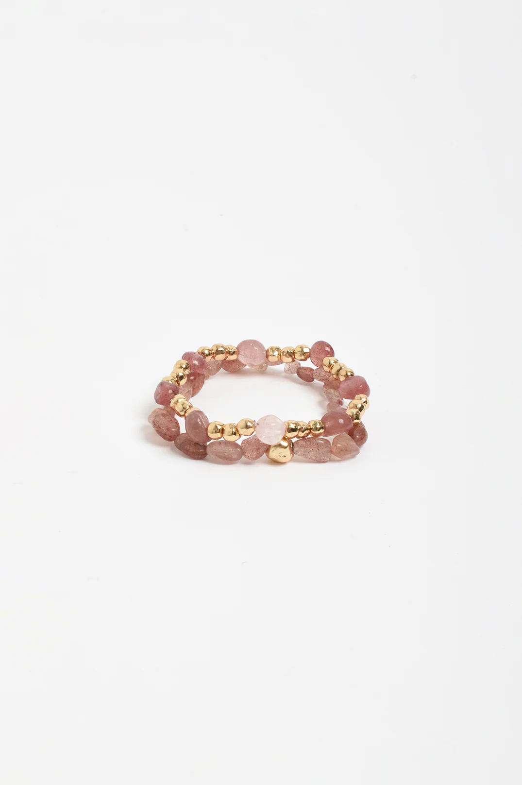 Stone Metal Mix Bracelet Set (Pink) - Image 3