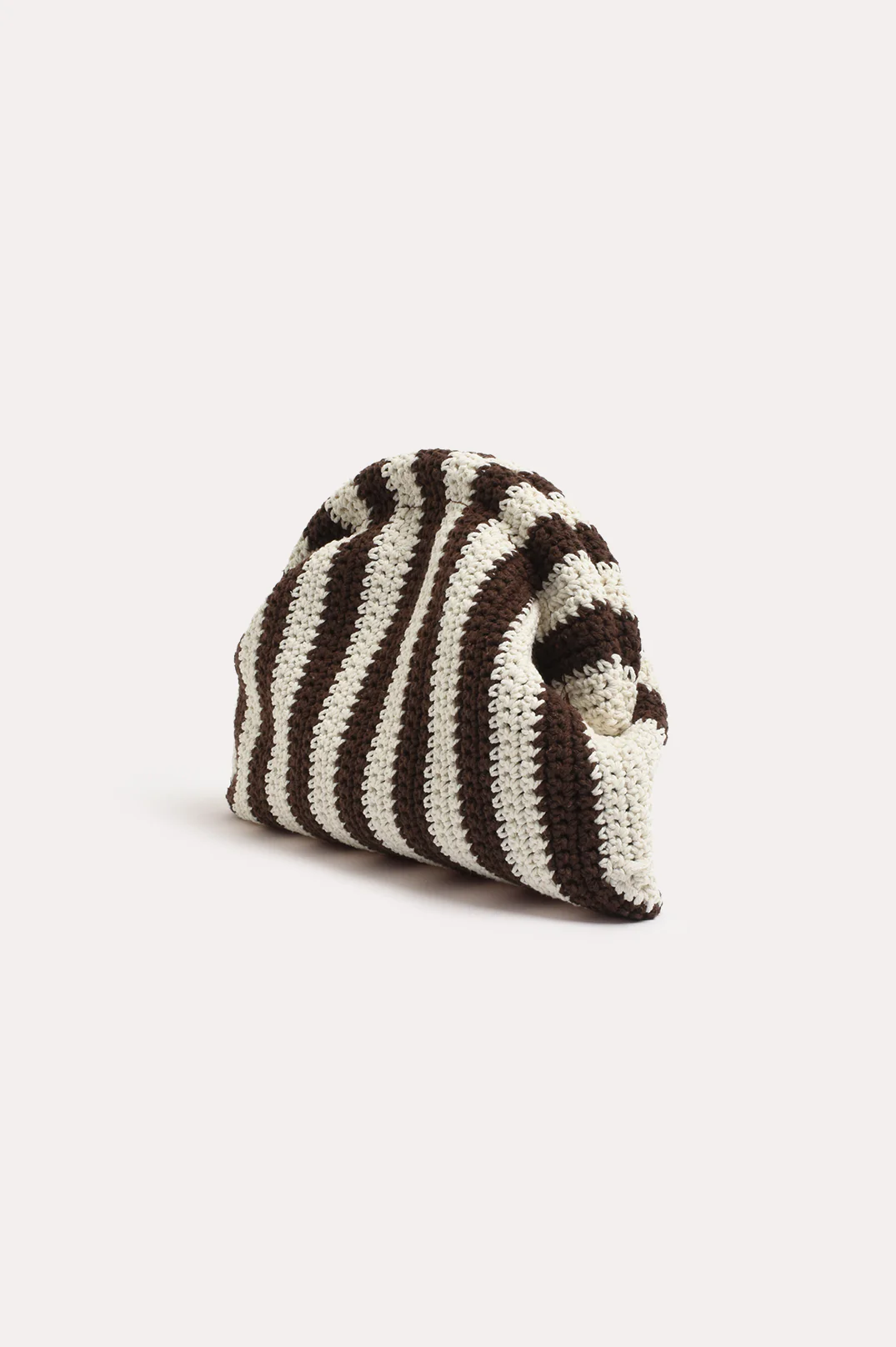 Striped Knit Event Clutch (Cream/Chocolate) - Image 2