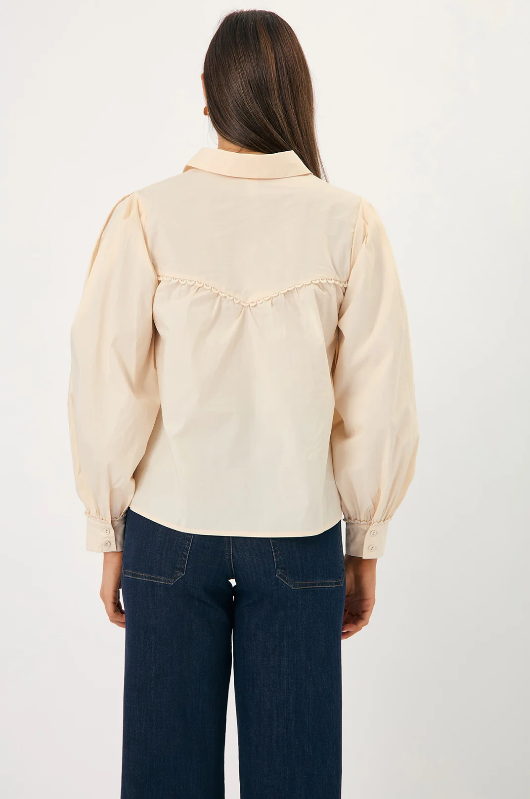 Tamara Lace Trimmed Shirt (Cream) - Image 4