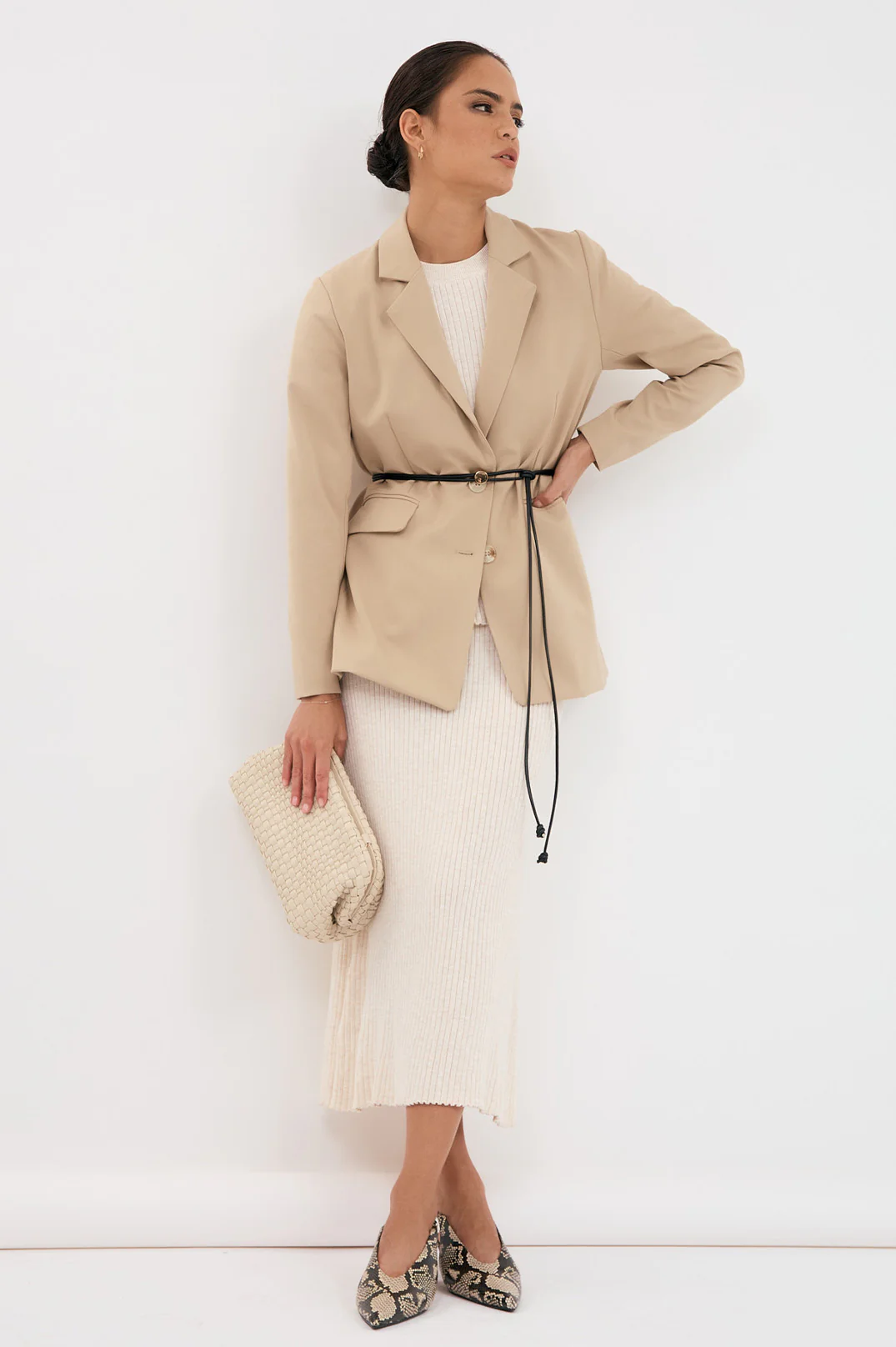 Taylor Rib Knit Midi Skirt (Oat) - Image 3
