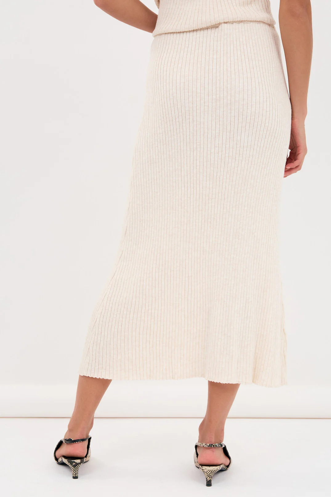 Taylor Rib Knit Midi Skirt (Oat) - Image 8