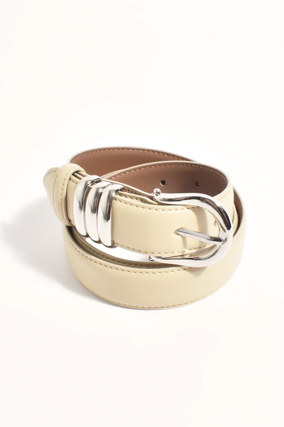 The Essential Metal Buckle Belt (Cream)