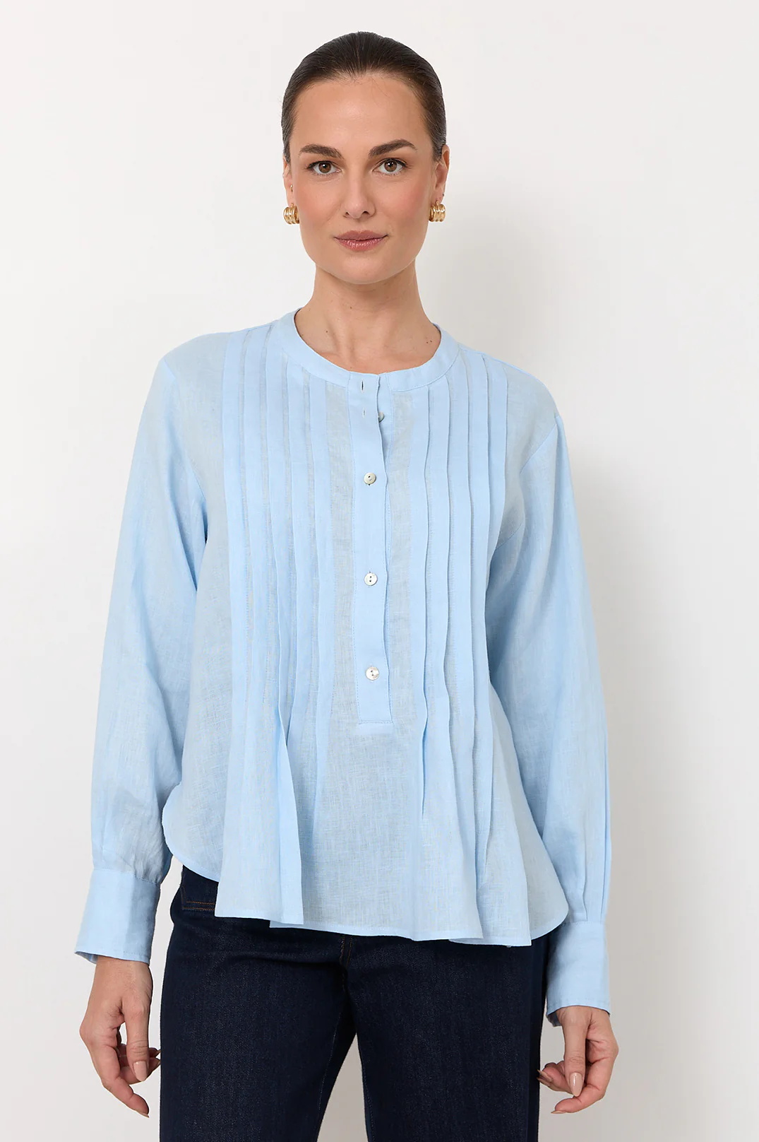 Thea Pleated Top (Blue) - Image 3