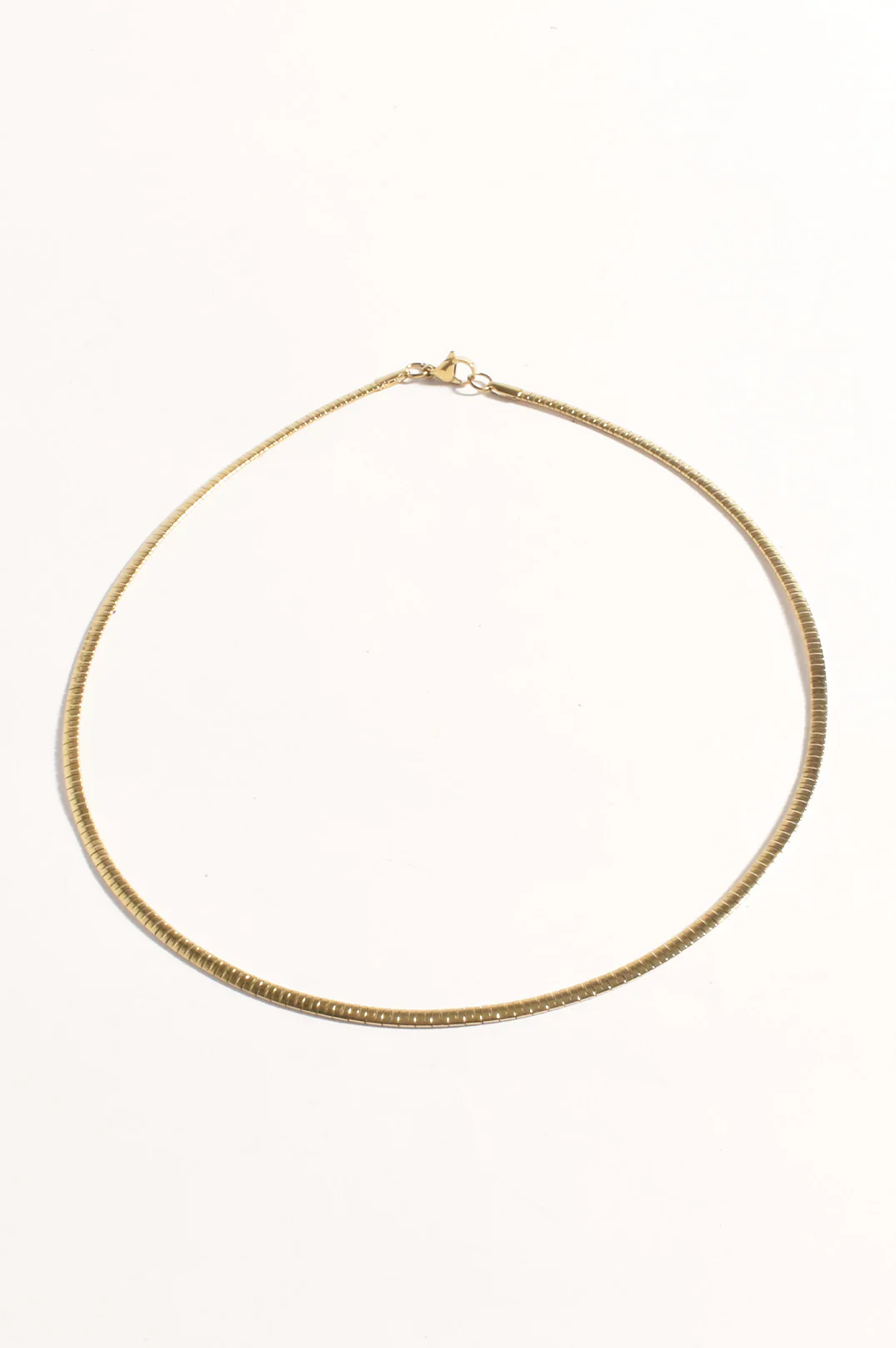 Thin Flat Snake Chain Necklace (Gold) - Image 2