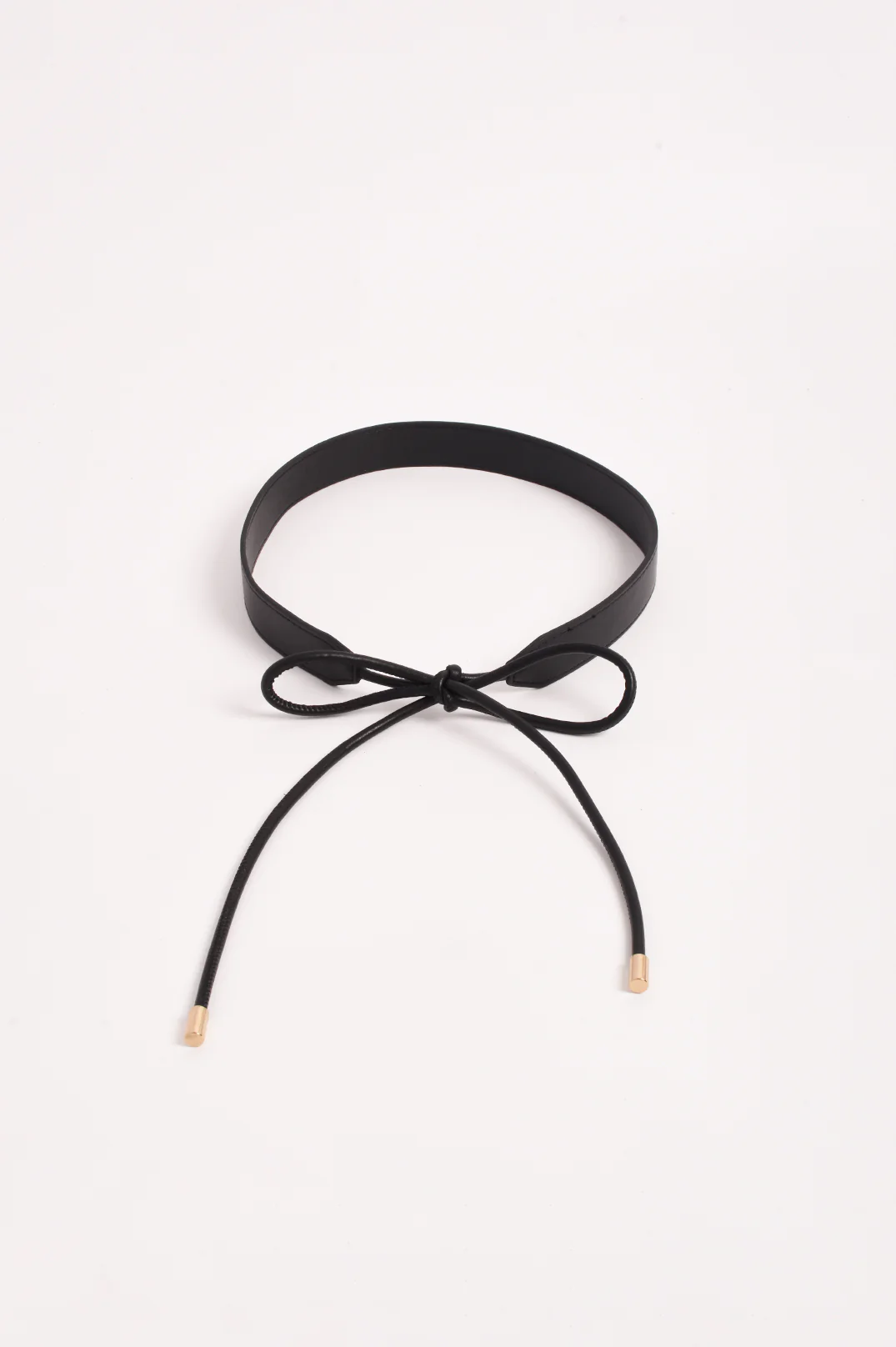 Tie Front Wide Back Belt (Black) - Image 3