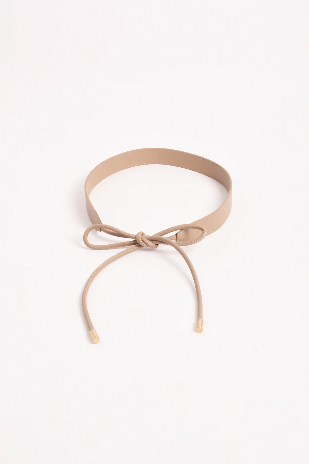 Tie Front Wide Back Belt (Camel) - Image 3