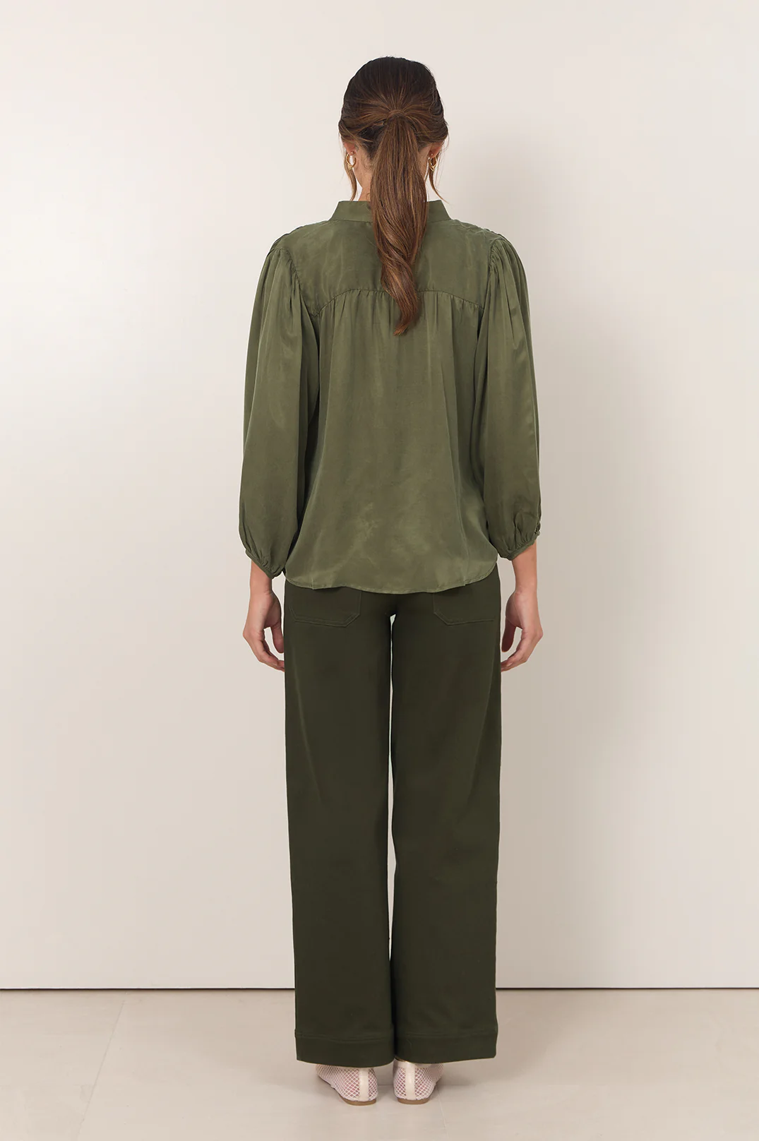 Tinsley Cupro Top (Khaki) - Image 4