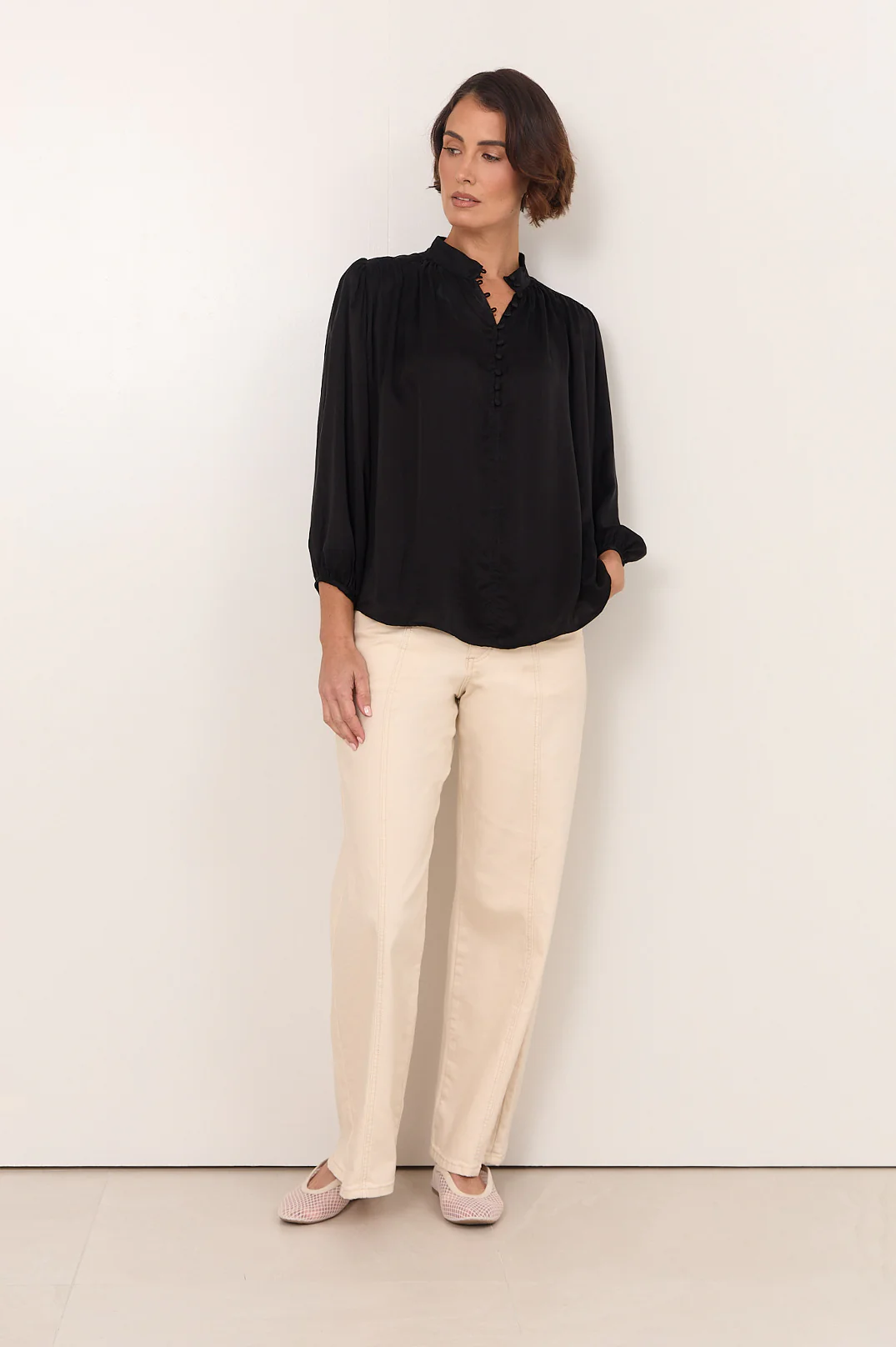 Tinsley Cupro Top (Black) - Image 2
