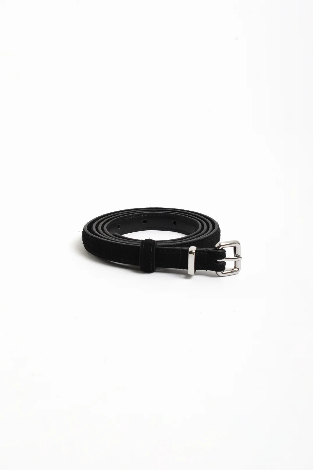 Tisha Thin Suede Jeans Belt (Black/Silver) - Image 3
