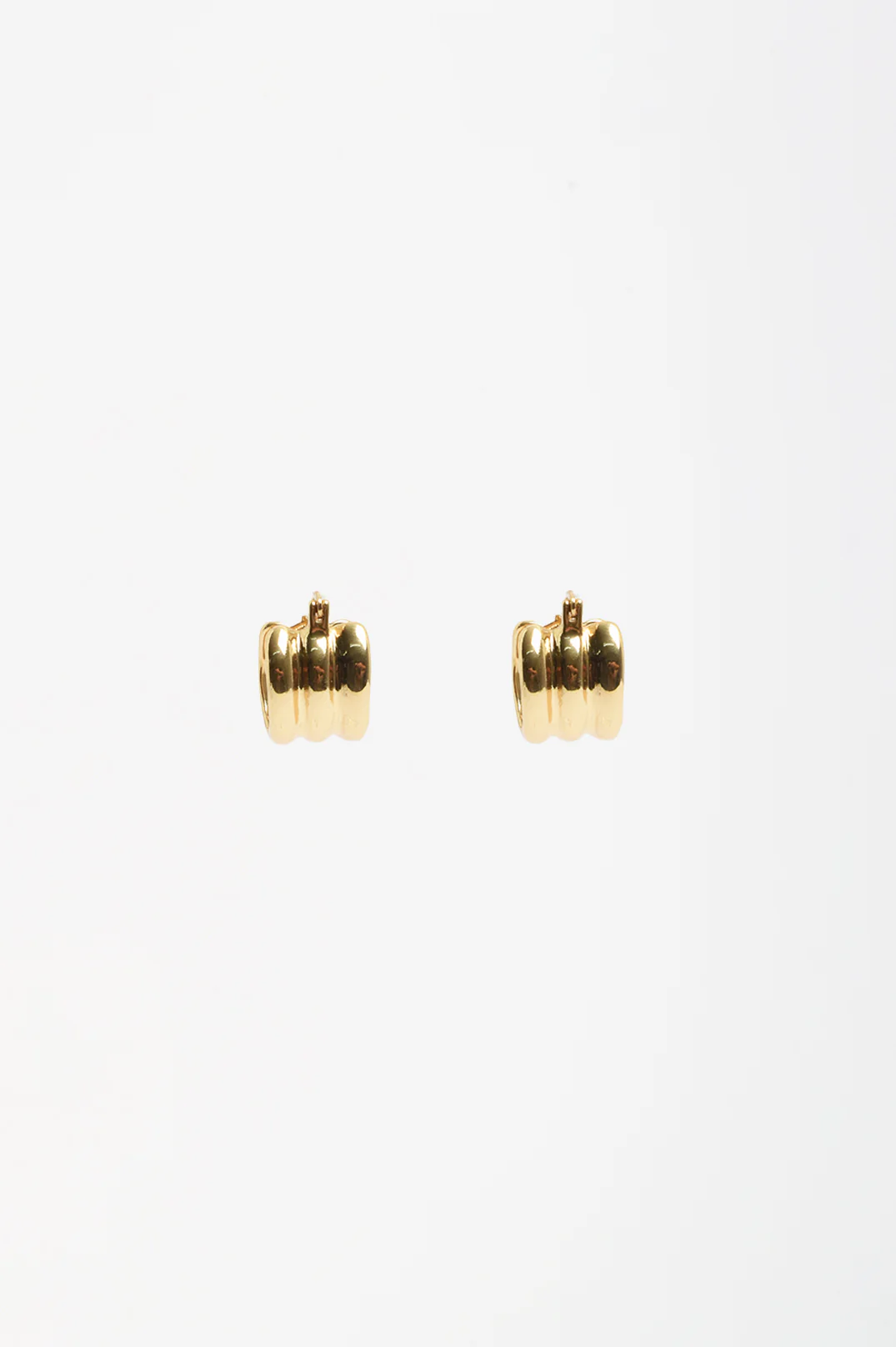 Trio Rows Mini Earrings (Gold) - Image 4
