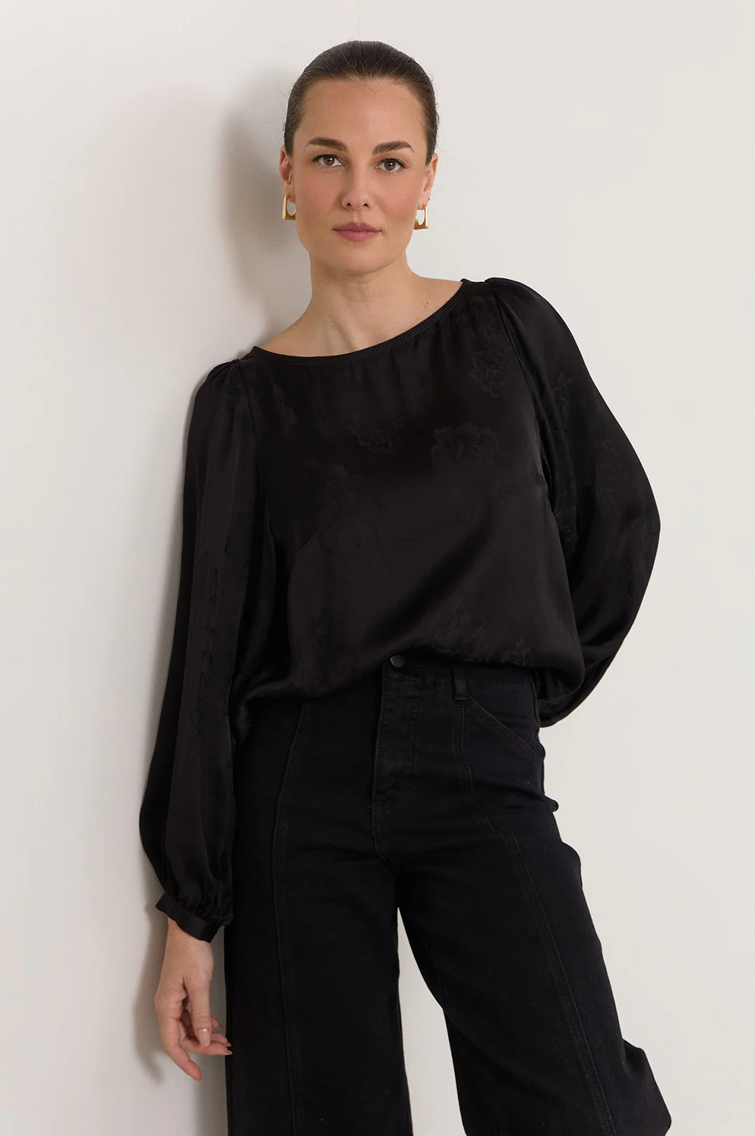 Ulla Boat Neck Top (Black) - Image 4