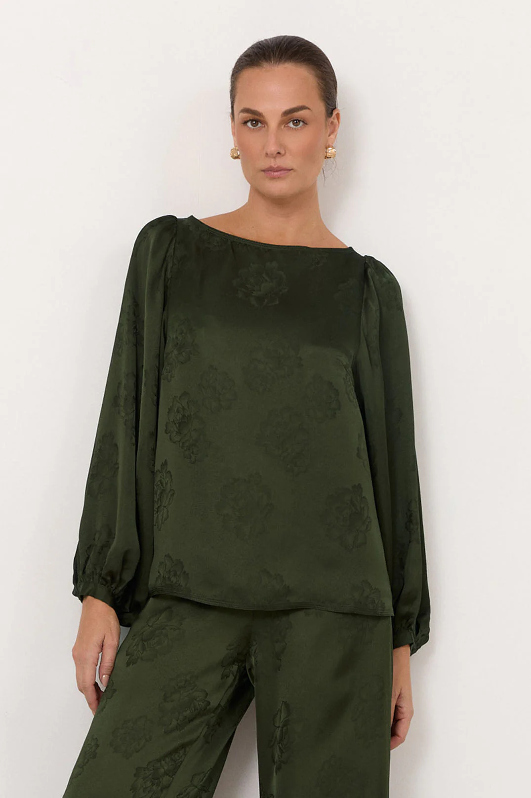 Ulla Boat Neck Top (Green) - Image 3