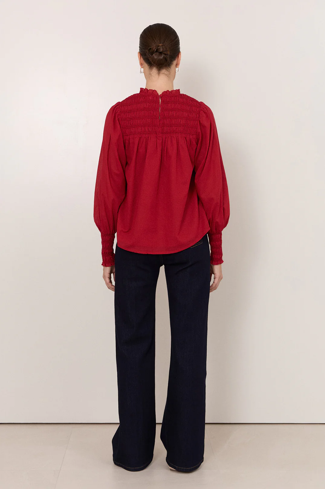 Valentina Shirred Top (Red) - Image 4