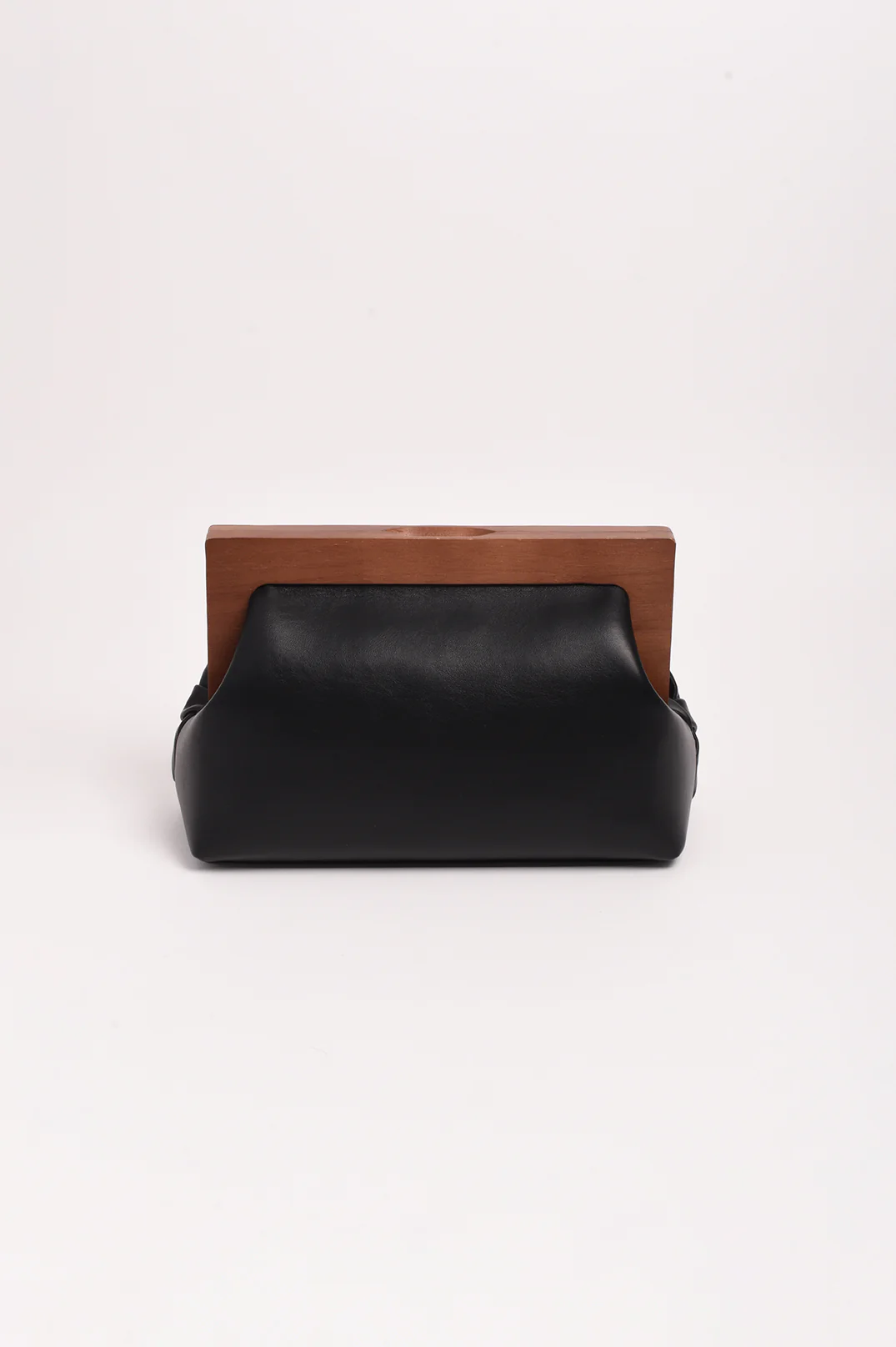 Vivienne Weave Timber Frame Clutch (Black) - Image 4