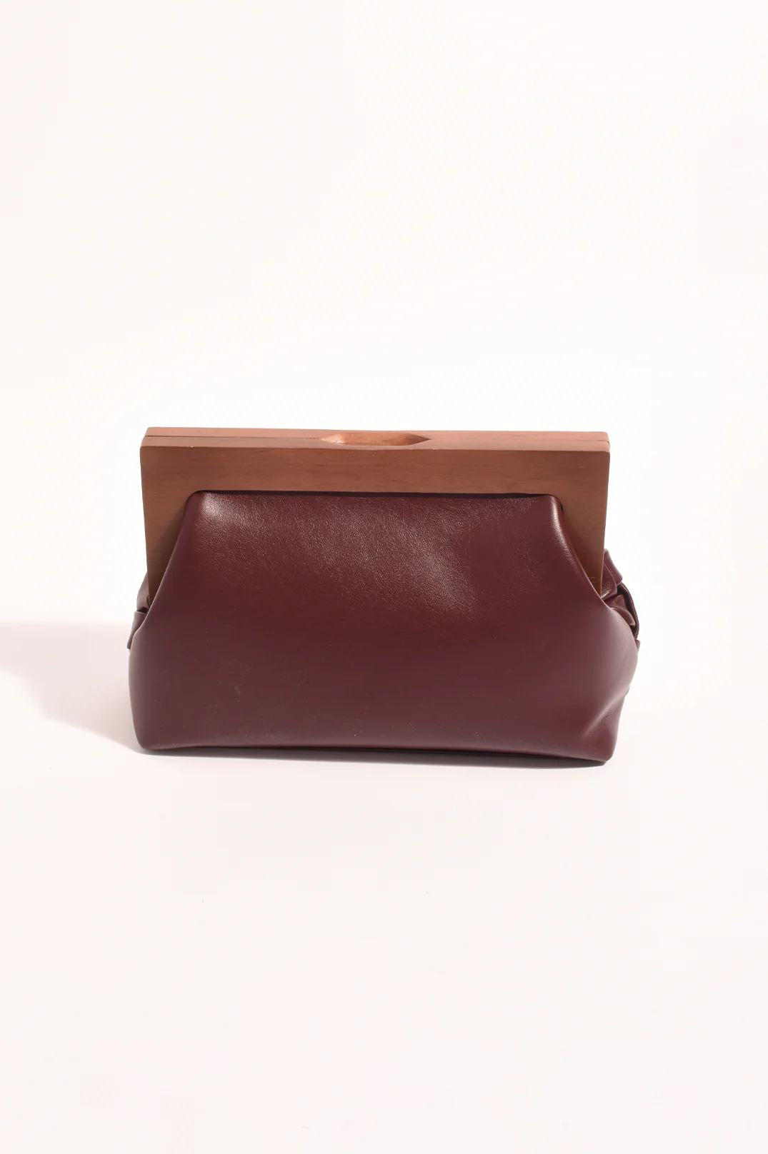 Vivienne Weave Timber Frame Clutch (Burgundy) - Image 5