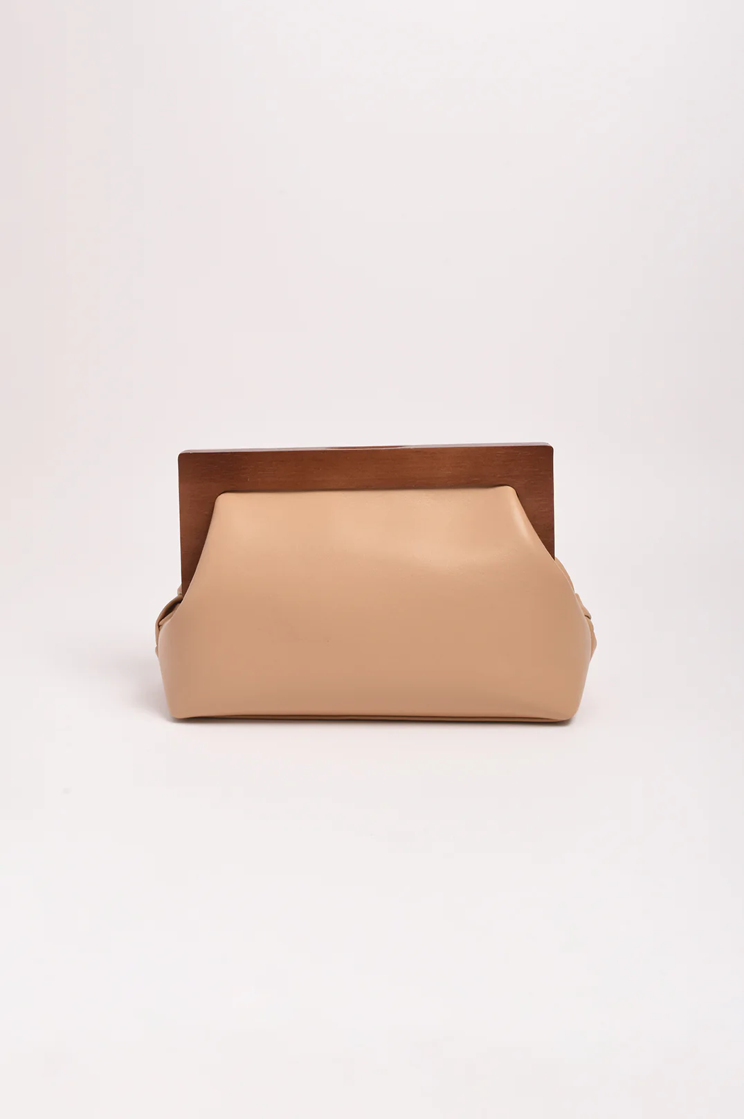 Vivienne Weave Timber Frame Clutch (Camel) - Image 5