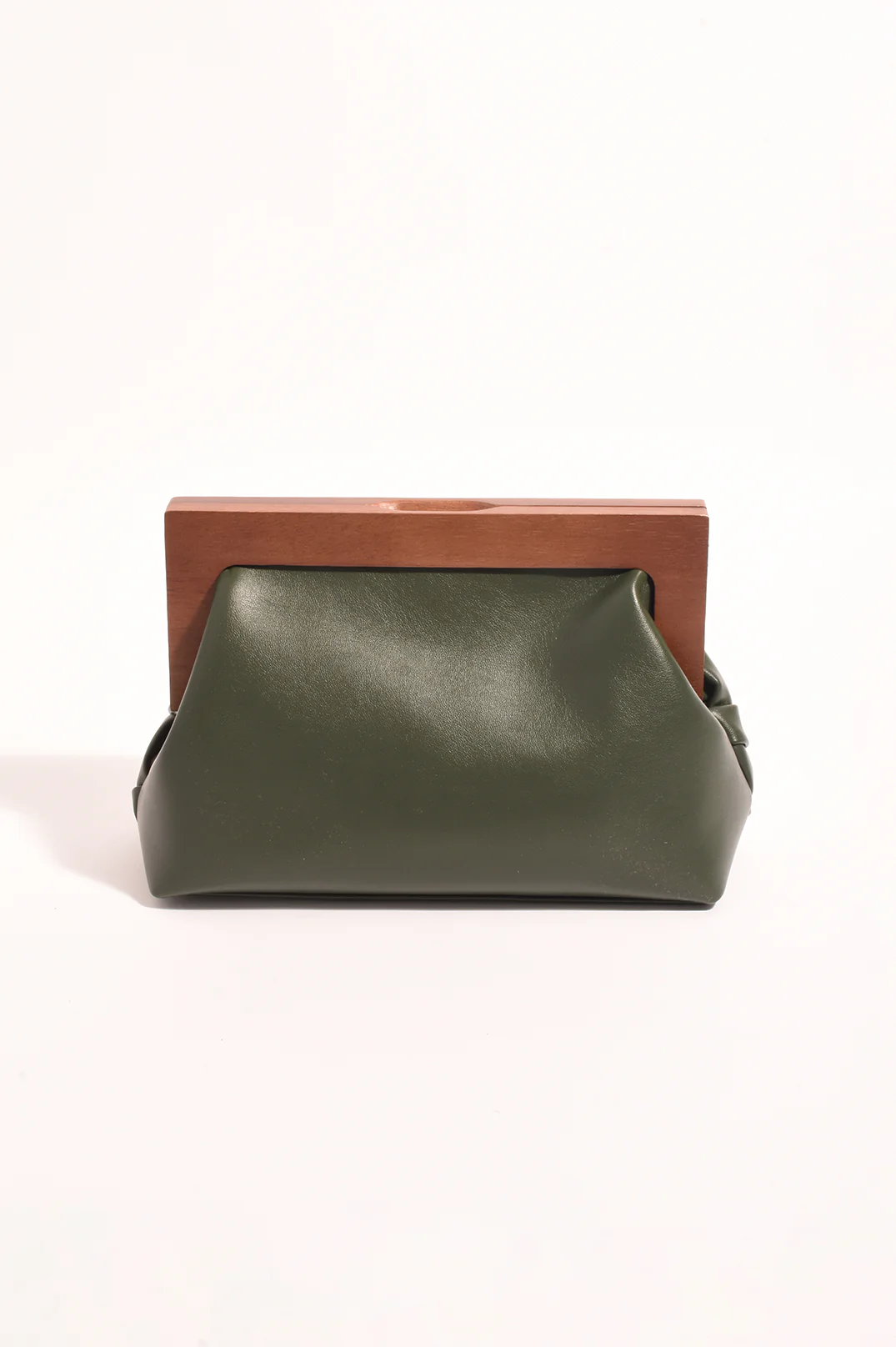 Vivienne Weave Timber Frame Clutch (Khaki) - Image 4