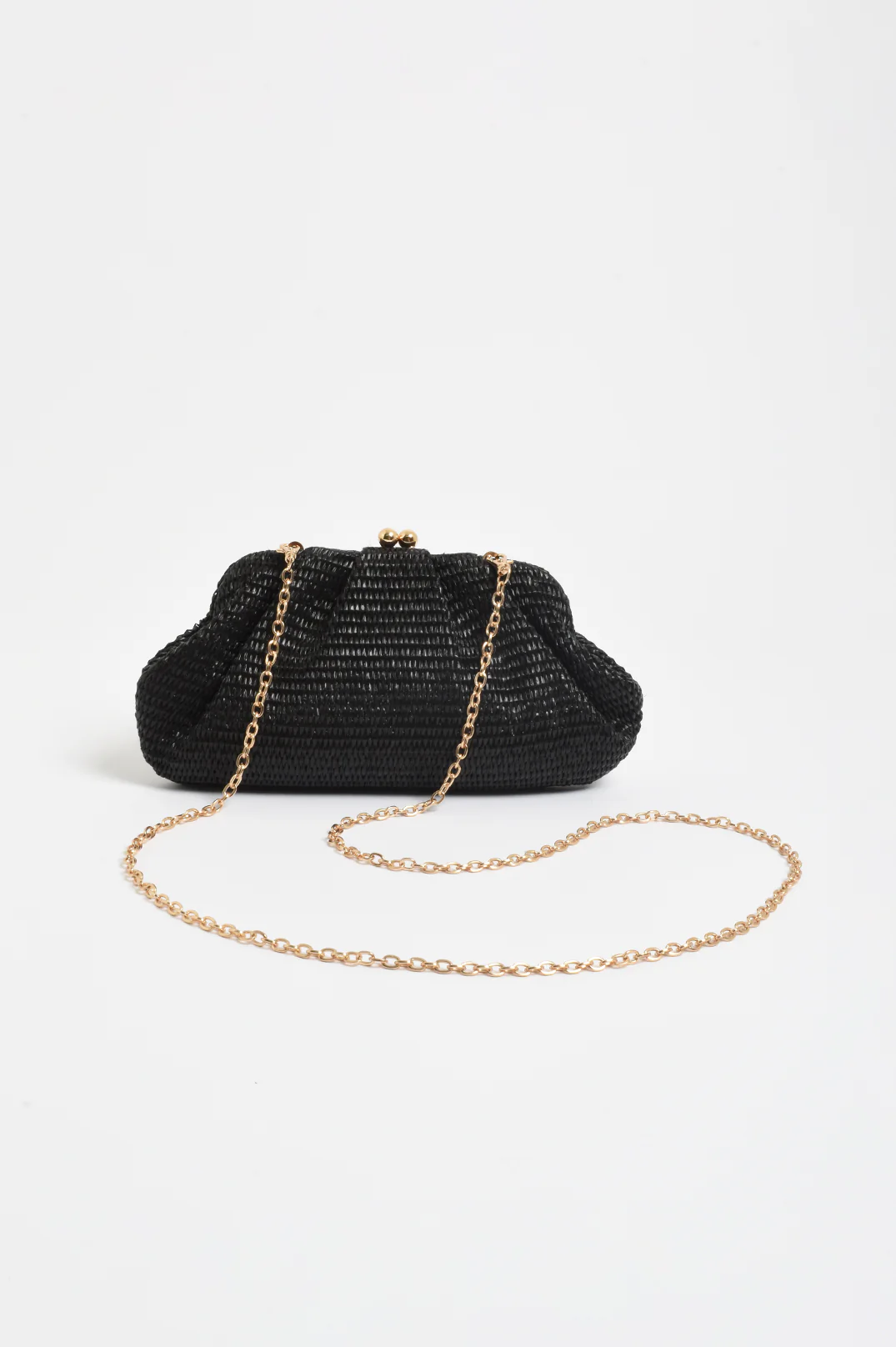 Weave Gathered Clutch (Black) - Image 3