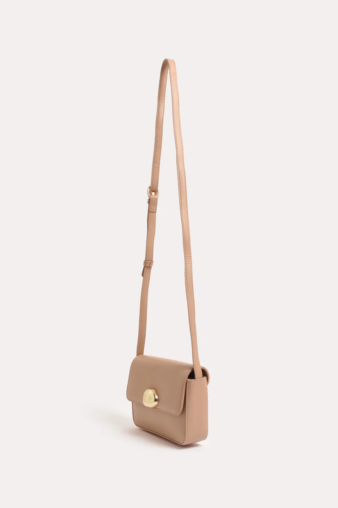 Winston Metal Button Crossbody Bag (Camel) - Image 3