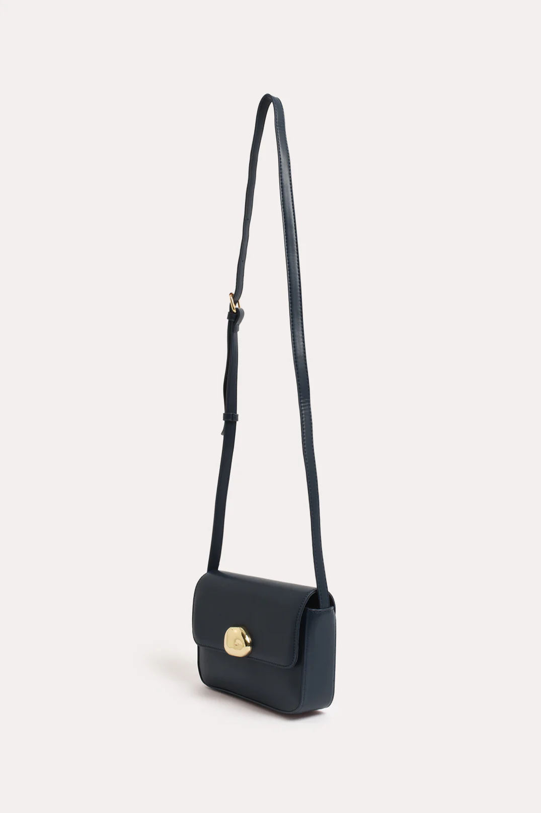 Winston Metal Button Crossbody Bag (Navy) - Image 3