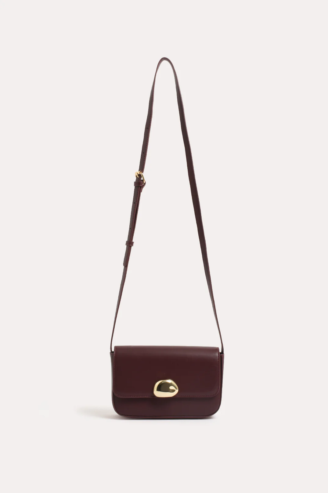 Winston Metal Button Crossbody Bag (Wine)