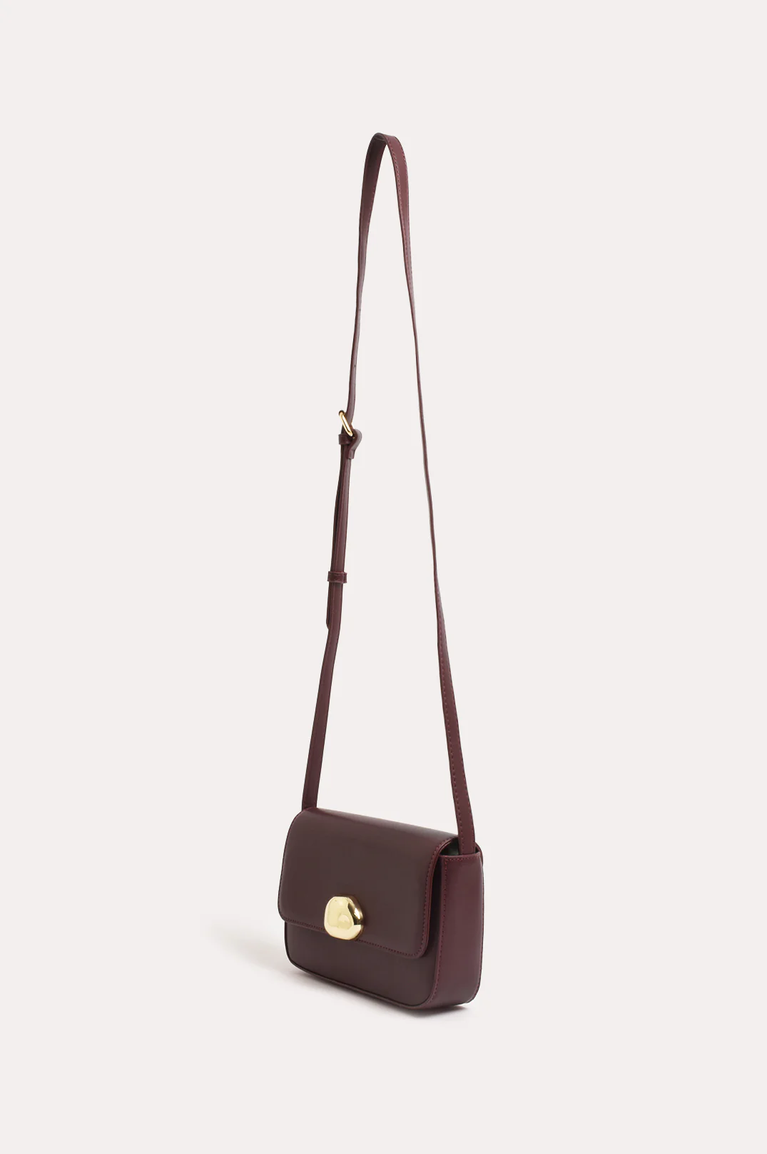 Winston Metal Button Crossbody Bag (Wine) - Image 3