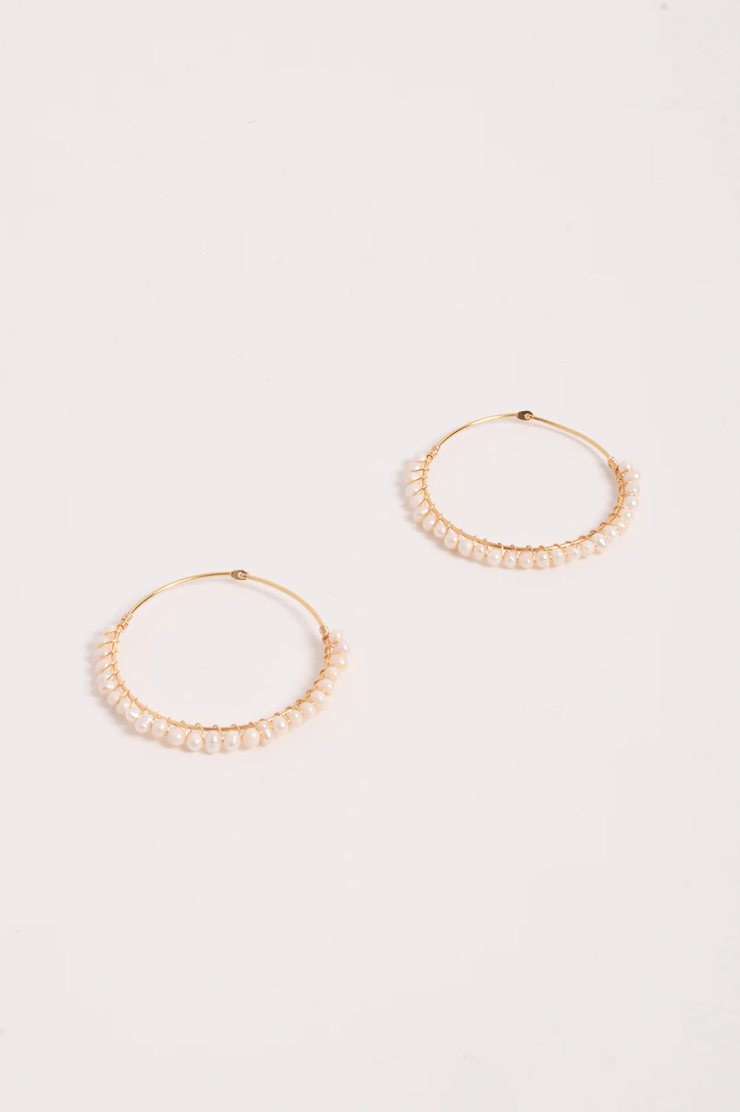 Wired Pearl Hoops (Gold) - Image 3