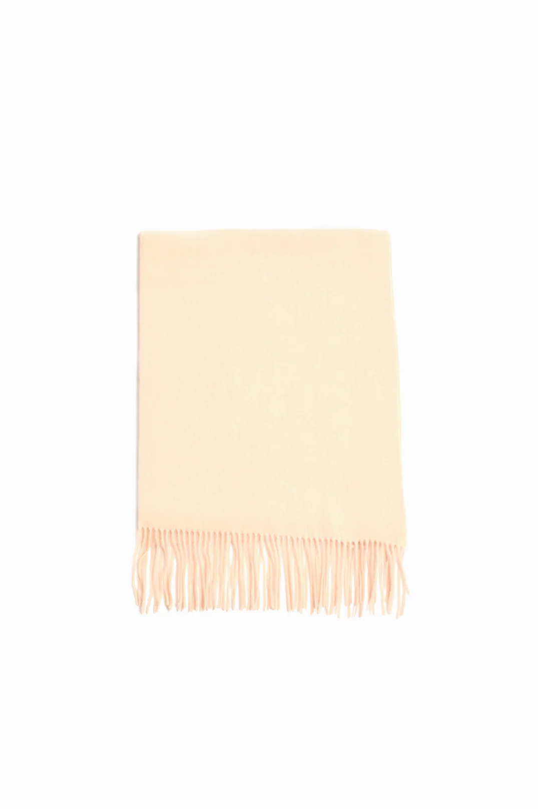 Wool Blend Fringe Edge Scarf (Cream)