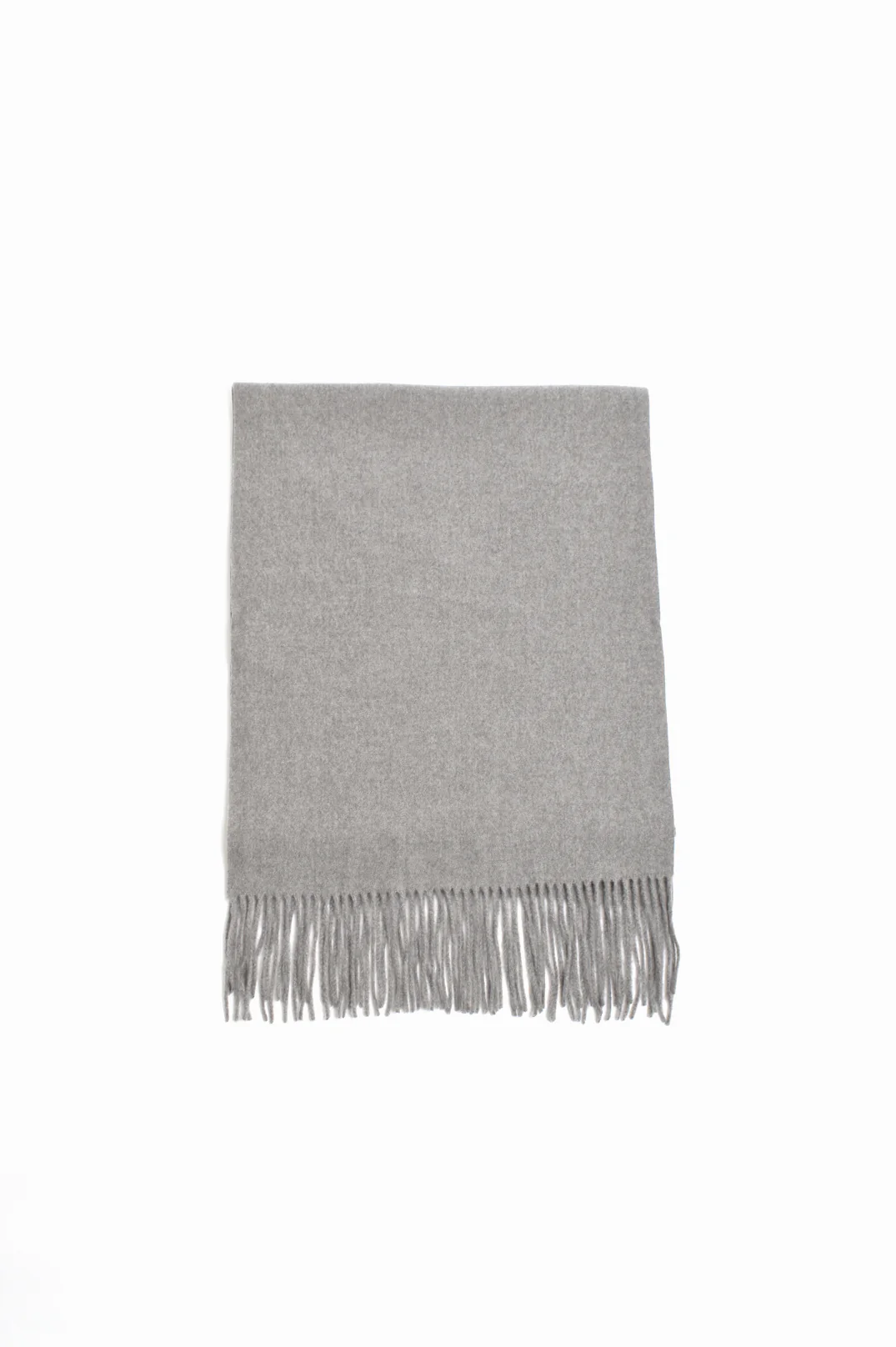 Wool Blend Fringe Edge Scarf (Grey) - Image 3