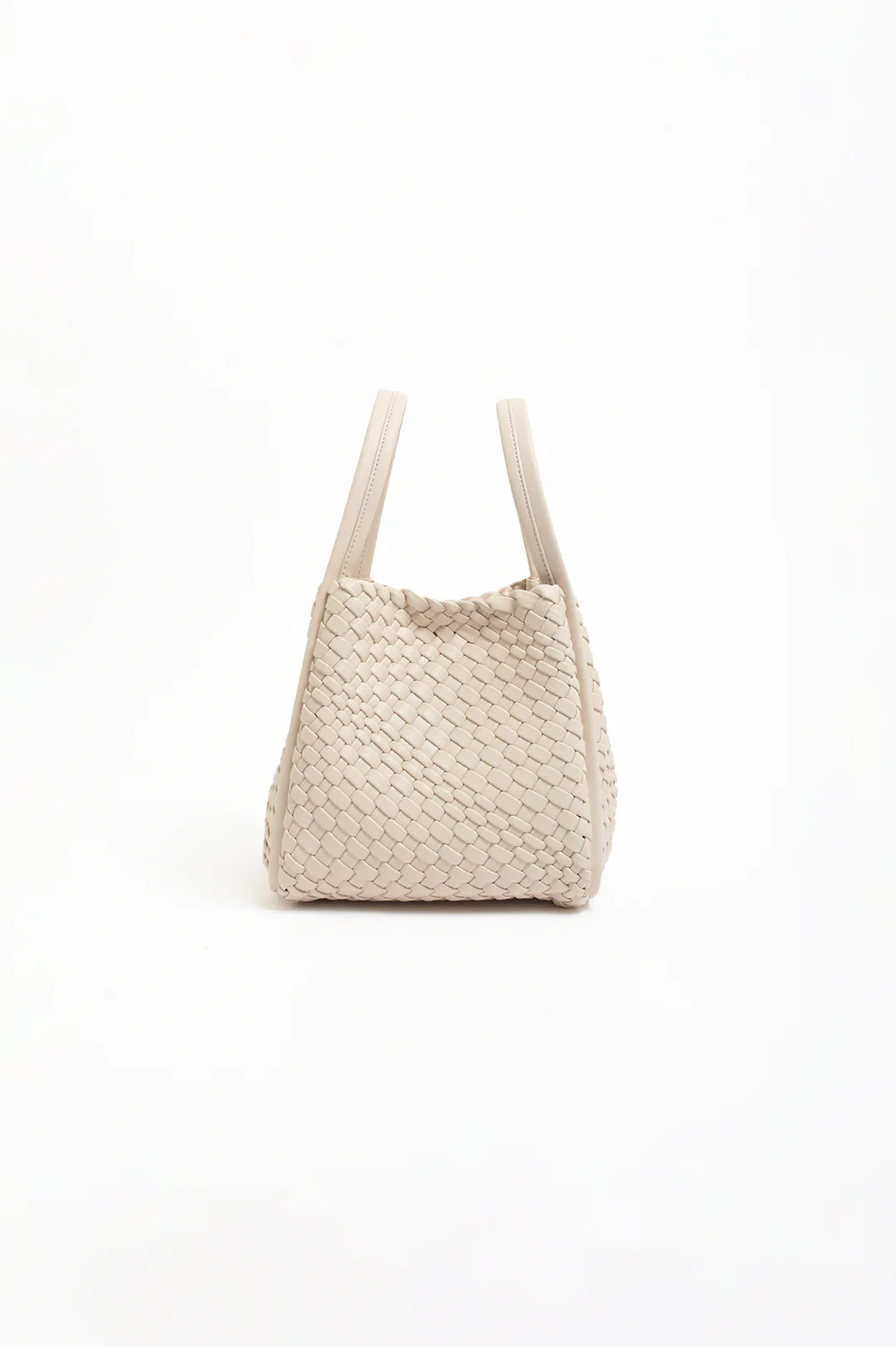Woven Slouch Bucket Bag (Stone)