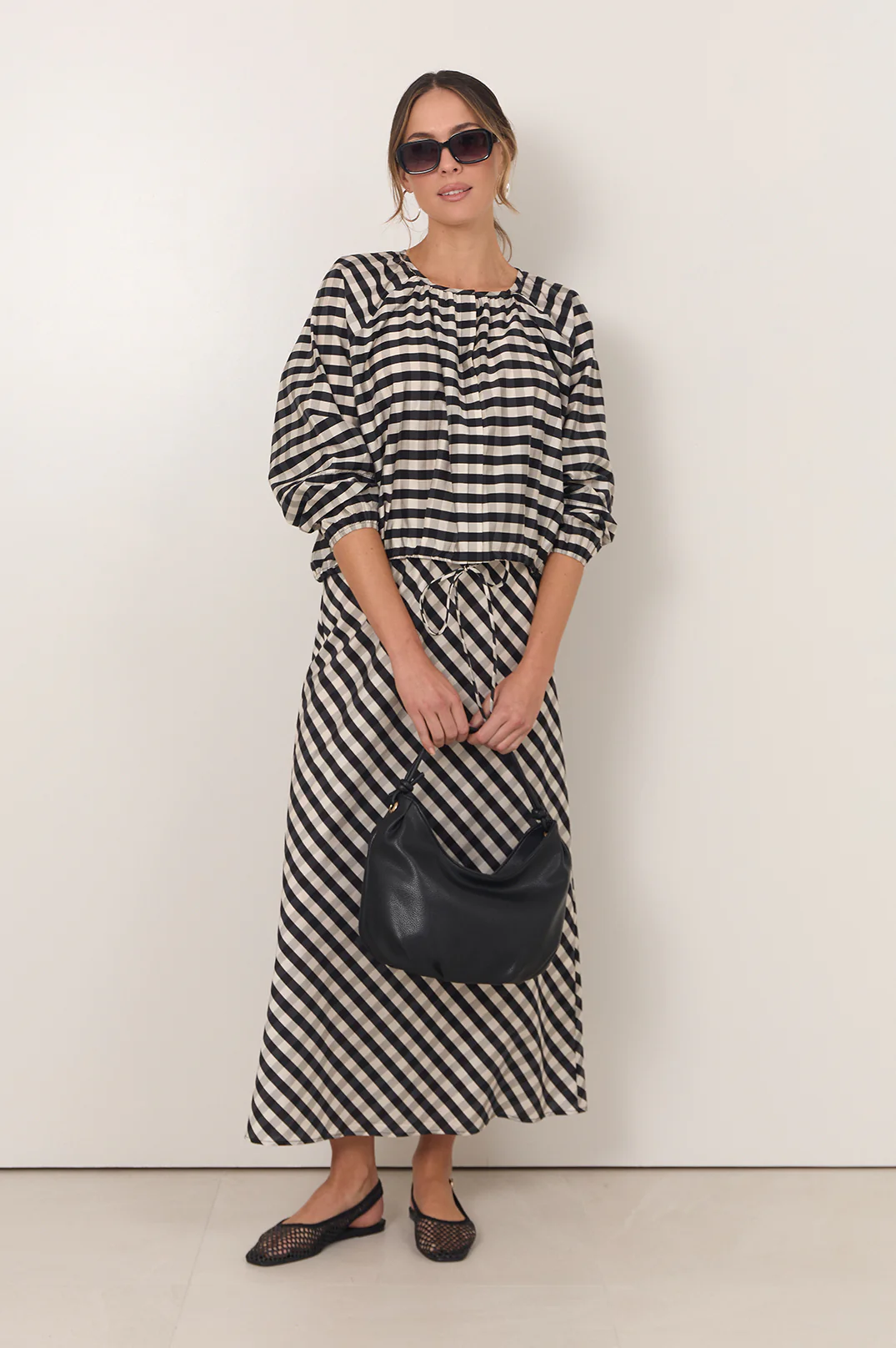 Yasmine Raglan Sleeve Gingham Top (Print) - Image 3