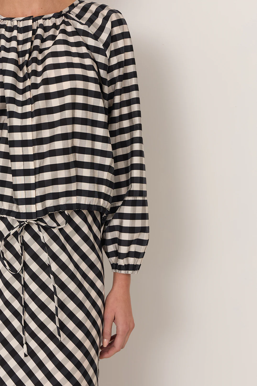 Yasmine Raglan Sleeve Gingham Top (Print) - Image 4