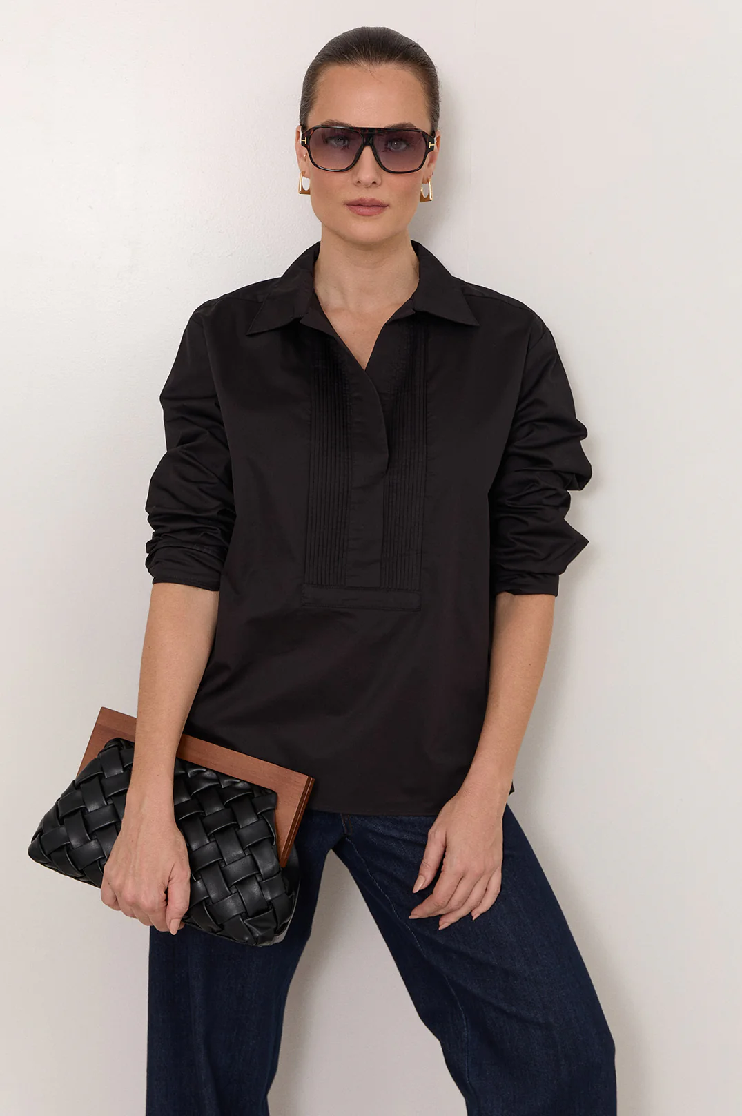 Yuri Poplin Shirt (Black)