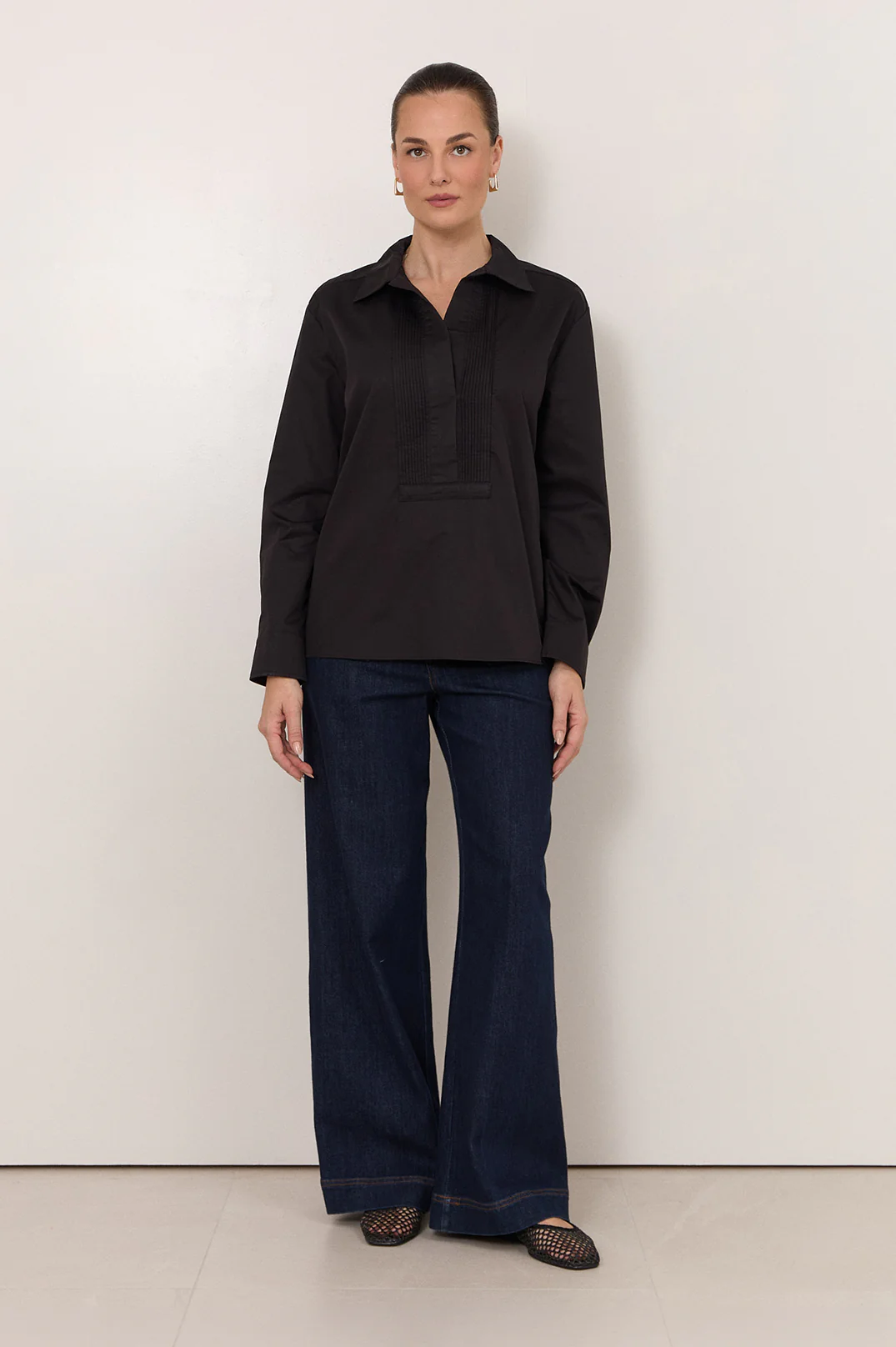 Yuri Poplin Shirt (Black) - Image 2