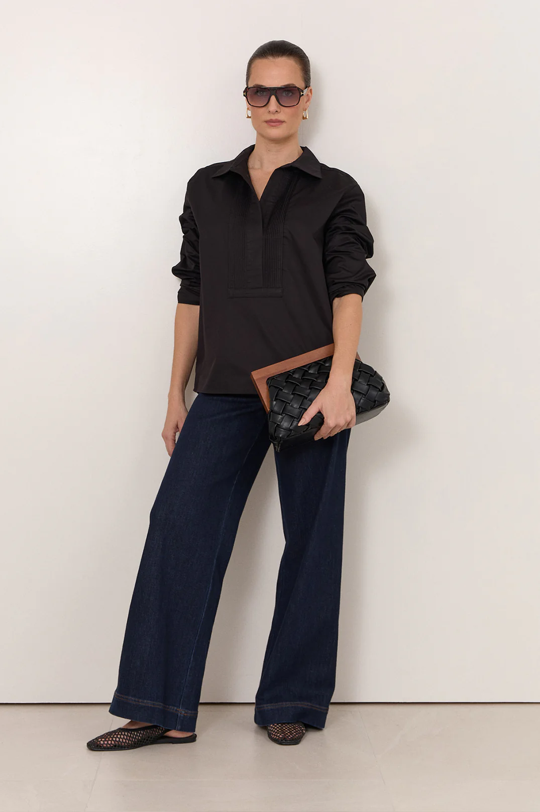 Yuri Poplin Shirt (Black) - Image 3