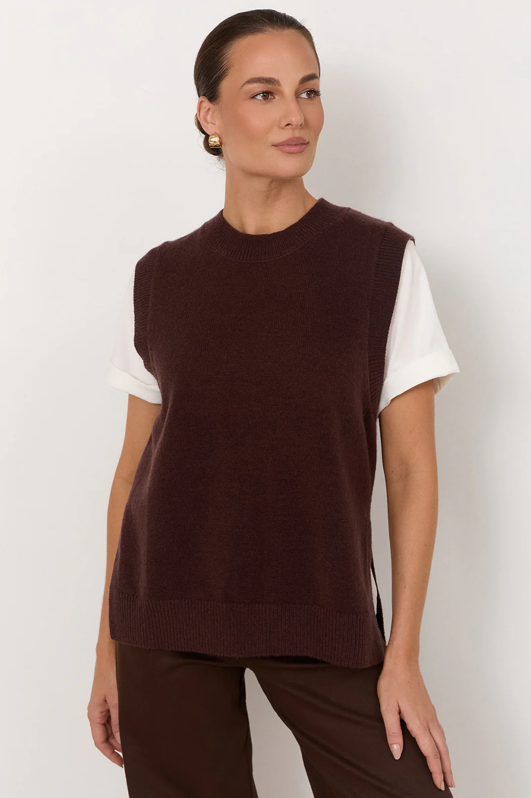 Zayla Knit Vest (Chocolate) - Image 2