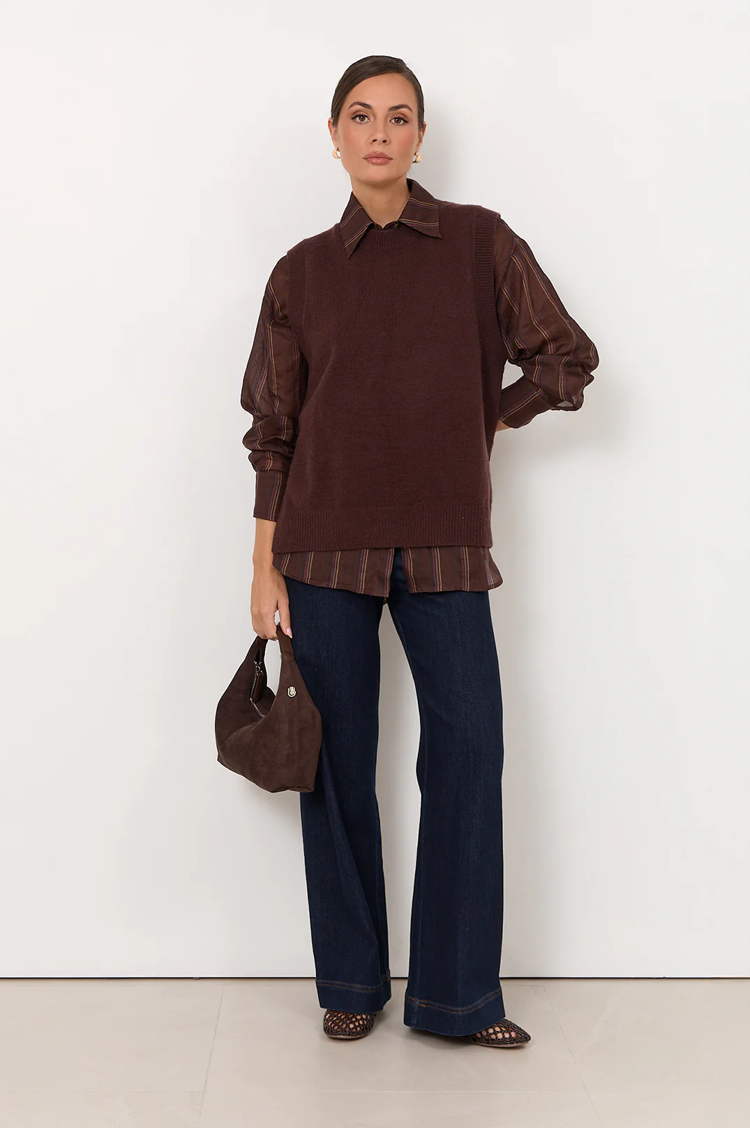 Zayla Knit Vest (Chocolate) - Image 3