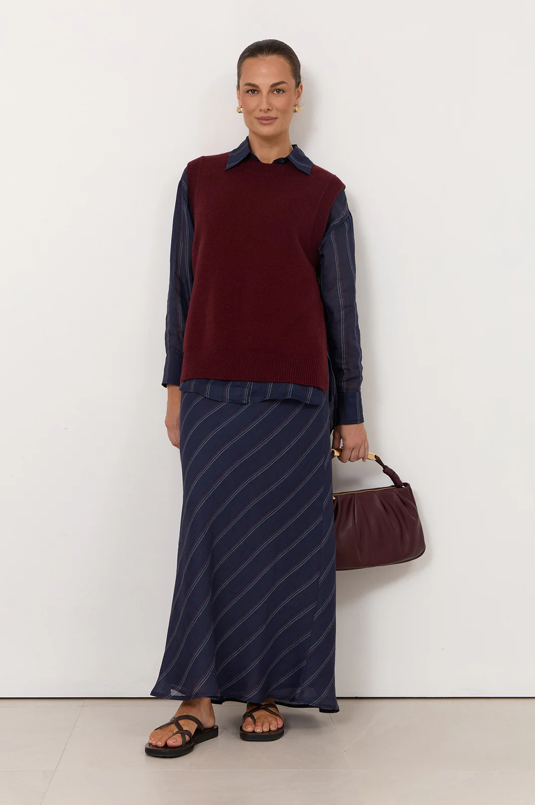 Zayla Knit Vest (Wine) - Image 3