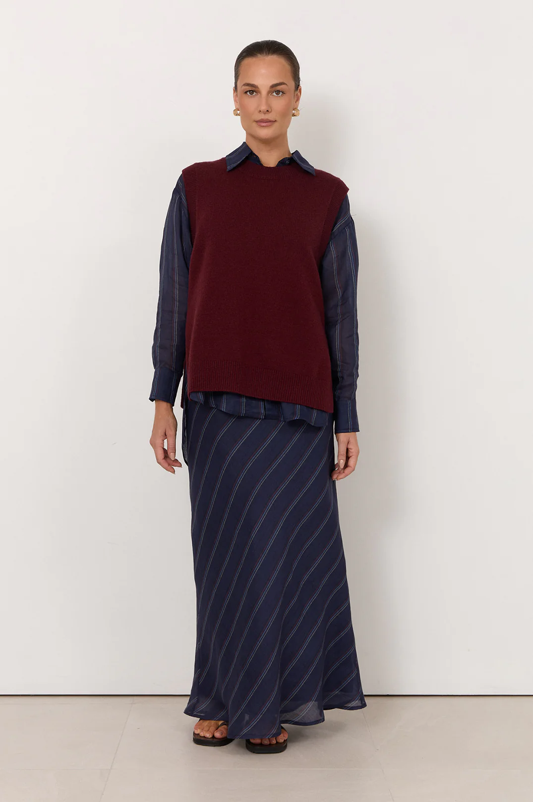 Zayla Knit Vest (Wine) - Image 4